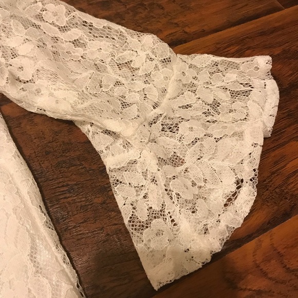 sheer lace blouse with skirt - Picture 4 of 5